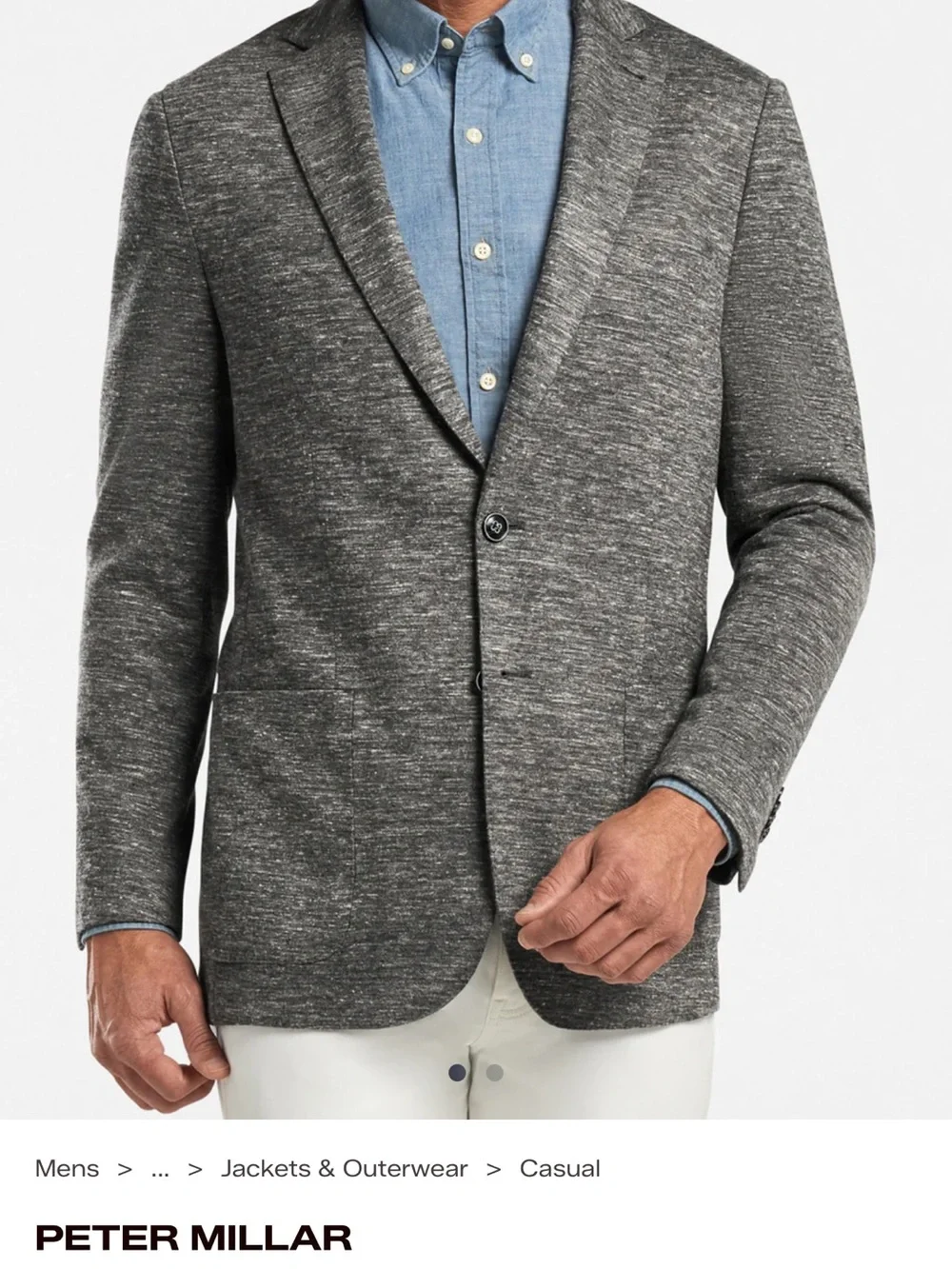 Peter Millar Heather Gray Knit Sport Coat